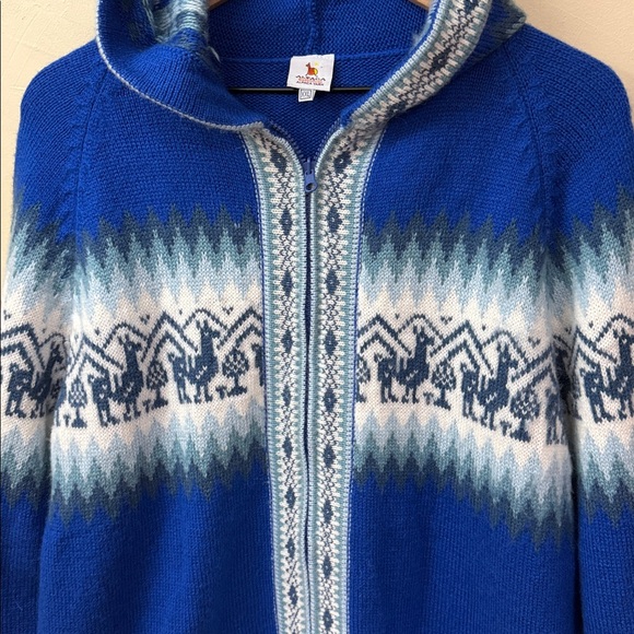 Alpaca Warehouse Little Llamas Alpaca Wool Hooded Jacket Sweater - Picture 5 of 7